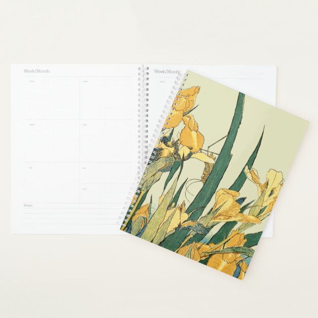 Hokusai grasshopper and iris Japan Planner (Display)