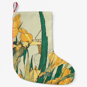 Hokusai grasshopper and iris Japan Small Christmas Stocking