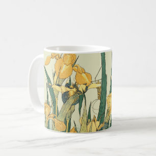 Hokusai Grasshopper Iris Vintage Print: Japanese Coffee Mug