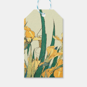 Hokusai Grasshopper Iris Vintage Print: Japanese Gift Tags