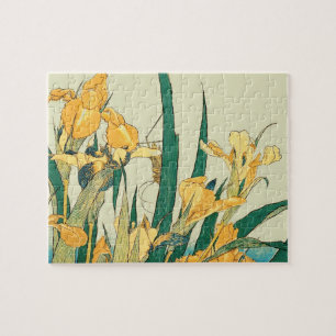 Hokusai Grasshopper Iris Vintage Print: Japanese Jigsaw Puzzle