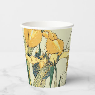 Hokusai Grasshopper Iris Vintage Print: Japanese Paper Cups