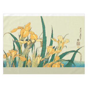 Hokusai Grasshopper Iris Vintage Print: Japanese Tablecloth