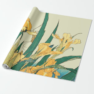 Hokusai Grasshopper Iris Vintage Print: Japanese Wrapping Paper
