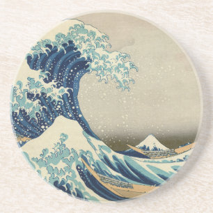 Hokusai Great Wave Kanagawa Vintage Japanese Art Coaster
