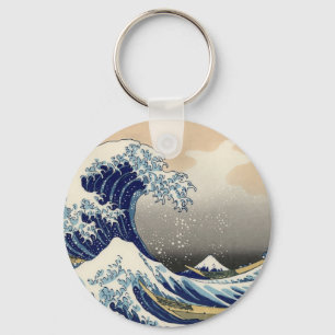 Hokusai Great Wave off Kanagawa Katsushika Tsunami Key Ring