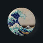 Hokusai Great Wave off Kanagawa. Vintage japan art 3 Cm Round Badge<br><div class="desc">Katsushika Hokusai "The Great Wave off Kanagawa" button. Vintage japan illustration.</div>
