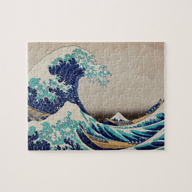 Hokusai Great Wave off Kanagawa. Vintage japan art Jigsaw Puzzle (Horizontal)