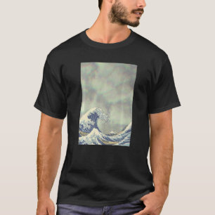 Hokusai Great Wave On Grunge Clouds T-Shirt