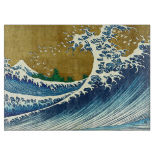 Hokusai Great Wave Pattern: Japanese Ukiyo-e Art Cutting Board