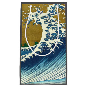 Hokusai Great Wave Pattern: Japanese Ukiyo-e Art Small Gift Bag