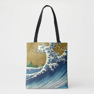 Hokusai Great Wave Pattern: Japanese Ukiyo-e Art Tote Bag