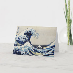 Hokusai great wave print painting card