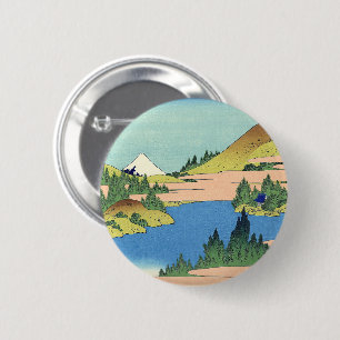 Hokusai Hakone Lake in Sagami Province   6 Cm Round Badge