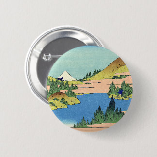 Hokusai Hakone Lake in Sagami Province   6 Cm Round Badge