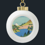 Hokusai Hakone Lake in Sagami Province   Ceramic Ball Christmas Ornament<br><div class="desc">Katsushika Housai (1760-1849). Hakone Lake in Sagami Province. Reproduction of famous works of art  images in the public domain.</div>