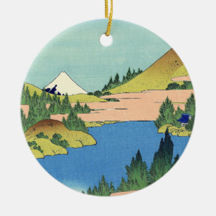 Hokusai Hakone Lake in Sagami Province  Ceramic Ornament