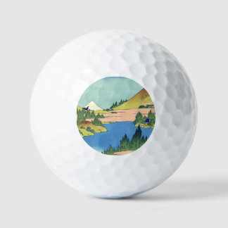 Hokusai Hakone Lake in Sagami Province    Golf Balls