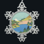 Hokusai Hakone Lake in Sagami Province   Snowflake Pewter Christmas Ornament<br><div class="desc">Katsushika Housai (1760-1849). Hakone Lake in Sagami Province. Reproduction of famous works of art  images in the public domain.</div>