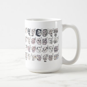 Hokusai , Image of faces from the Hokusai manga Coffee Mug