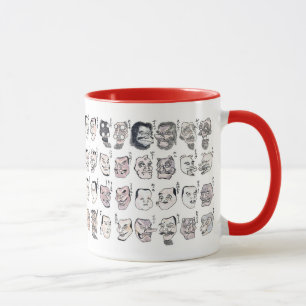Hokusai , Image of faces from the Hokusai manga Mug