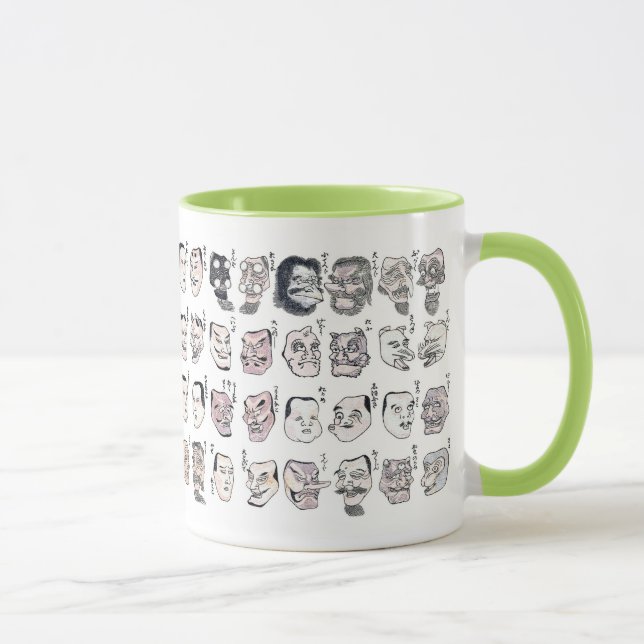 Hokusai , Image of faces from the Hokusai manga Mug (Right)