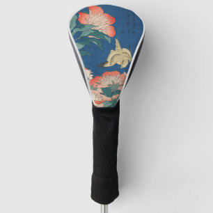 Hokusai Japanese Art Peonies and Canary Bird Golf Head Cover
