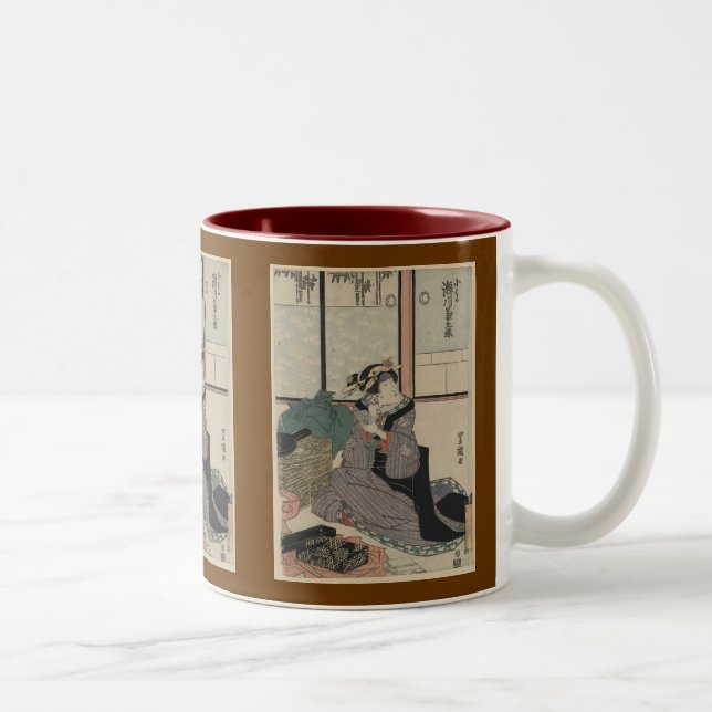 HOKUSAI Japanese Artwork Two-Tone Coffee Mug (Right)