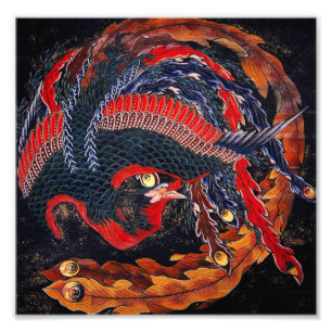 Hokusai Japanese Phoenix Photo Print