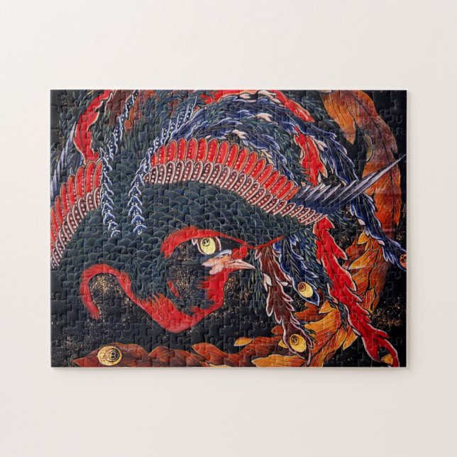 Hokusai Japanese Phoenix Puzzle (Horizontal)