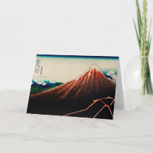 HOKUSAI JAPANESE WOODBLOCK MOUNTAIN Greeting Card