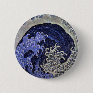 Hokusai KATSUSHIKA, Feminine-wave 6 Cm Round Badge