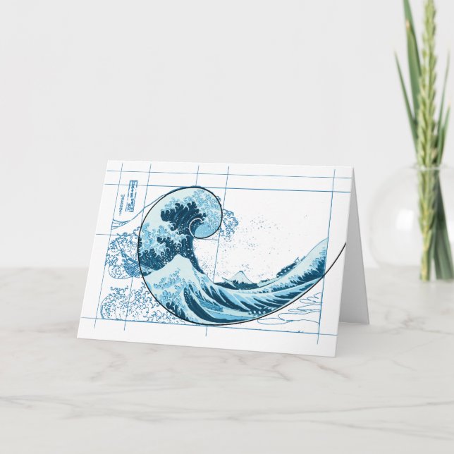 Hokusai Meets Fibonacci, Blue Card (Front)
