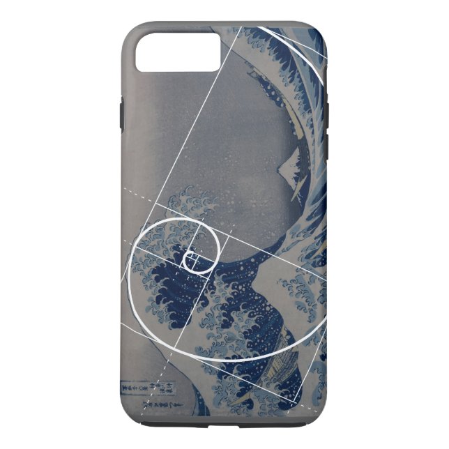 Hokusai Meets Fibonacci, Golden Ratio Case-Mate iPhone Case (Back)