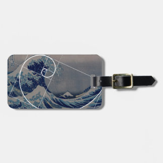 Hokusai Meets Fibonacci, Golden Ratio Luggage Tag
