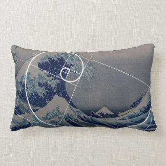 Hokusai Meets Fibonacci, Golden Ratio Lumbar Cushion