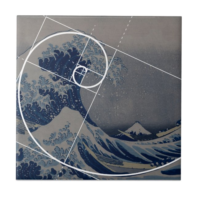 Hokusai Meets Fibonacci, Golden Ratio Tile (Front)