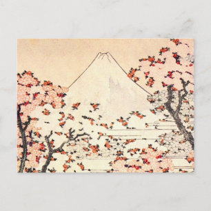 Hokusai Mount Fuji Cherry Blossoms Postcard