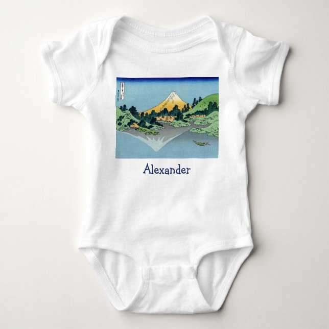 Hokusai - Mount Fuji Reflects in Lake Kawaguchi Baby Bodysuit (Front)