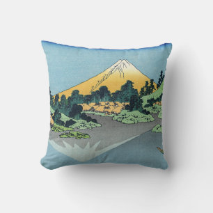 Hokusai - Mount Fuji Reflects in Lake Kawaguchi  Cushion