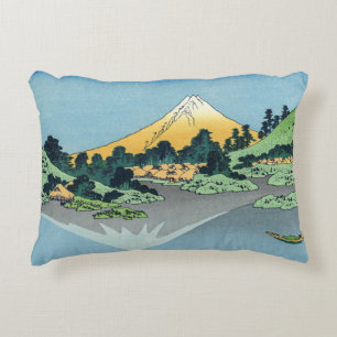 Hokusai - Mount Fuji Reflects in Lake Kawaguchi Decorative Cushion