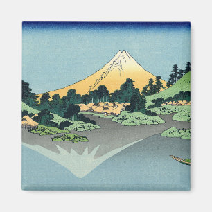 Hokusai Mount Fuji reflects in Lake Kawaguchi Magnet