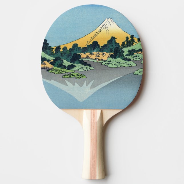 Hokusai - Mount Fuji Reflects in Lake Kawaguchi Ping Pong Paddle (Front)