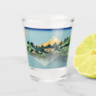 Hokusai Mount Fuji reflects in Lake Kawaguchi Shot Glass
