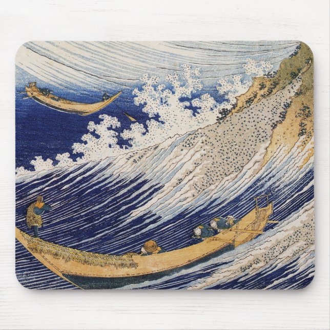 Hokusai Ocean Waves Sea Boats Mouse Pad (Front)