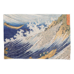Hokusai Ocean Waves Sea Boats Pillowcase