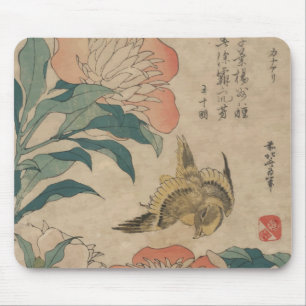 Hokusai Peony and Canary Mouse Pad