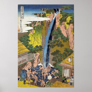 Hokusai - Roben Waterfall, Oyama, Sagami Province Poster