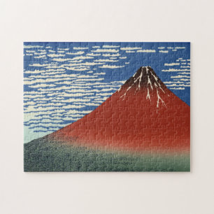 Hokusai South Wind Clear Sky Red Fuji Jigsaw Puzzle