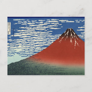 Hokusai South Wind Clear Sky Red Fuji Postcard